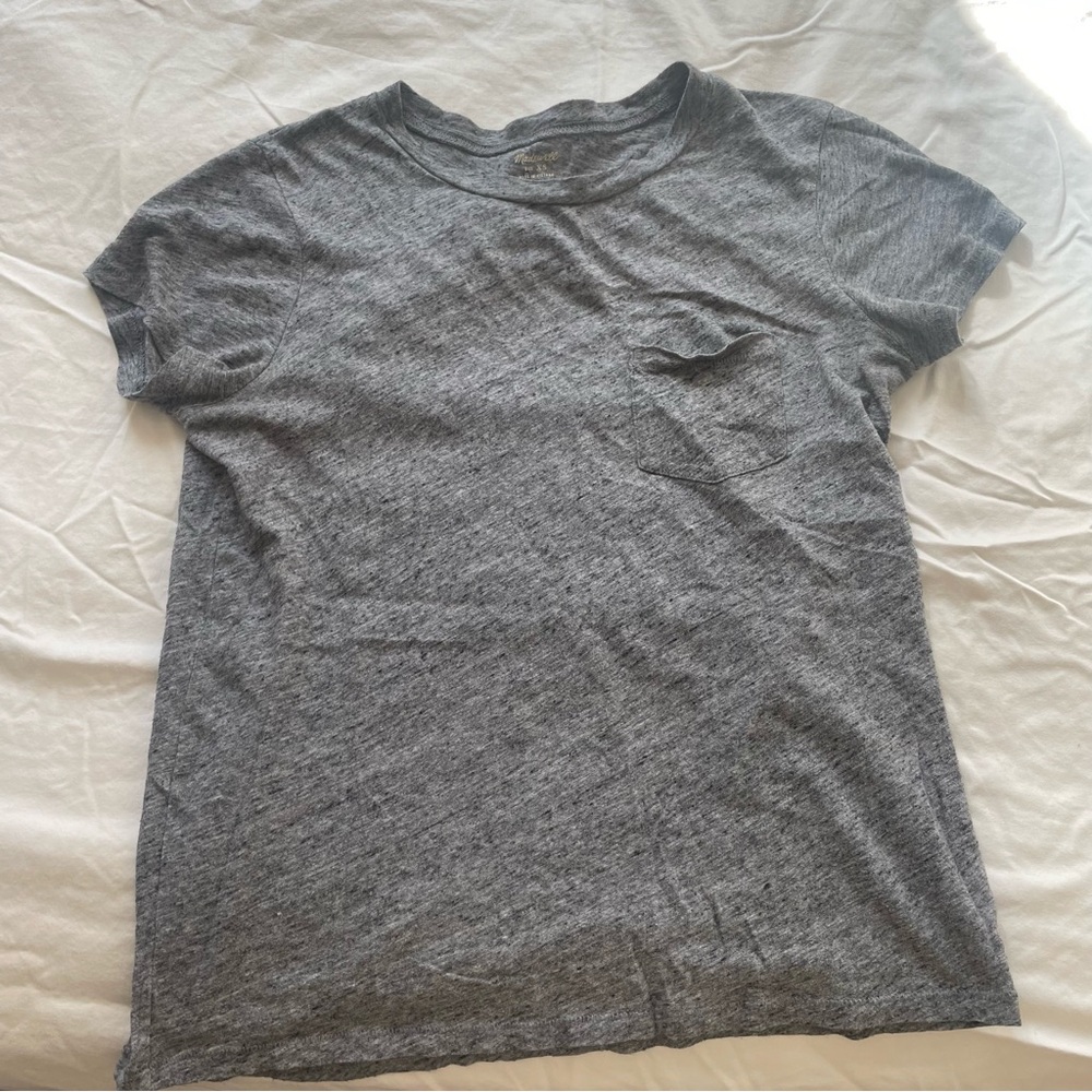 Madewell heathered gray pocket tee